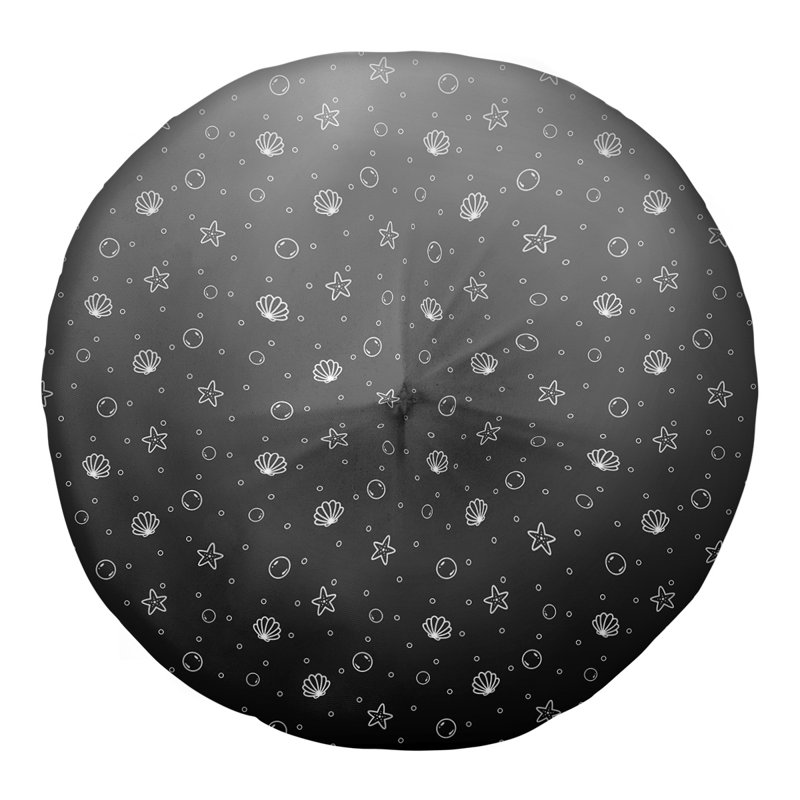 Coussin de sol Katelyn Elizabeth, 30 po x 30 po, Noir