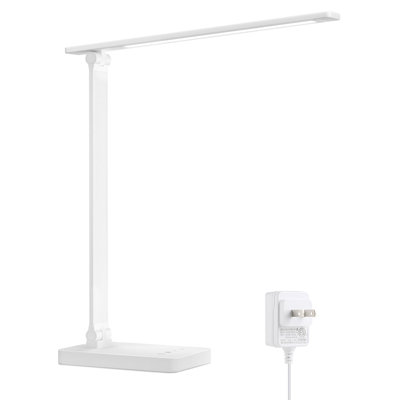Lampe de bureau à DEL, lampe de bureau en métal 9,5 W 800 Lm, 5 modes de couleur et 5 niveaux de luminosité, lampe de bureau à domicile à intensité variable, adaptée à la lecture, à l'artisanat, à la couture, aux casse-têtes, aux manucures, au blanc