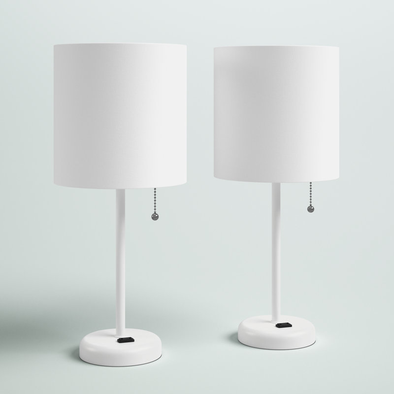 Baljit Metal Table Lamp, White, White