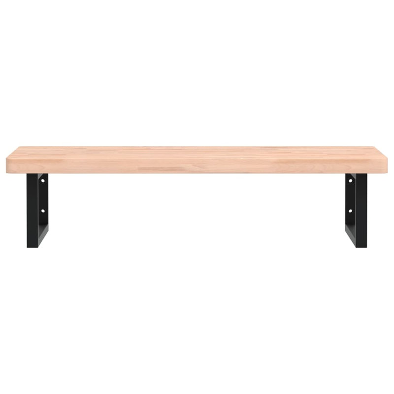 Bryonna 100cm Solid Wood Bathroom Vanity Top, Beech/Black