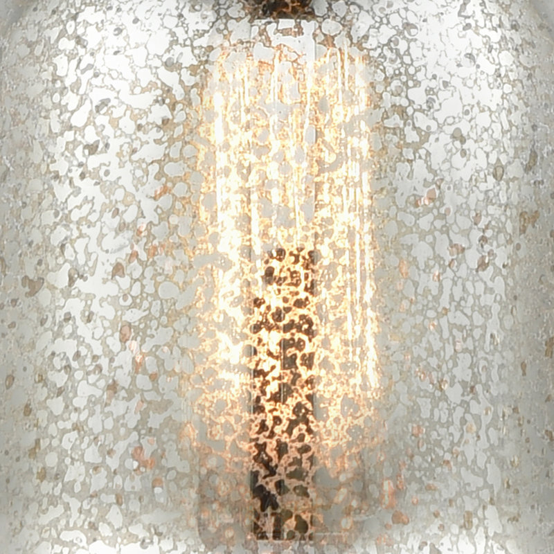 Aditi Bell 1 Light 6" Flush Mount, Silver Plated Mercury, Polished Nickel, 6 Watt Vinage LED Bulb