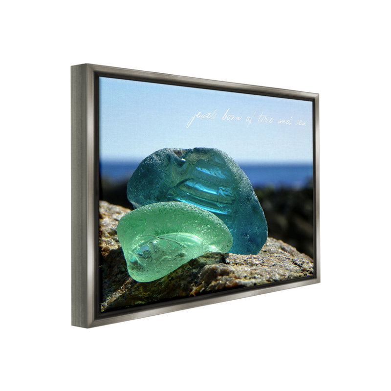 «Sea Glass Photographie Expression Floater Frame» par Graffitee Studios sur toile, Cadre flottant gris lustré