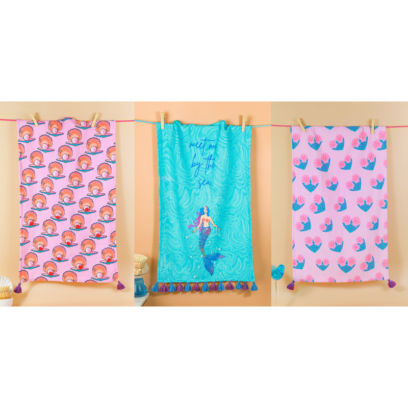 Ensemble de 3 torchons de cuisine The Mermaid Cove Artisan