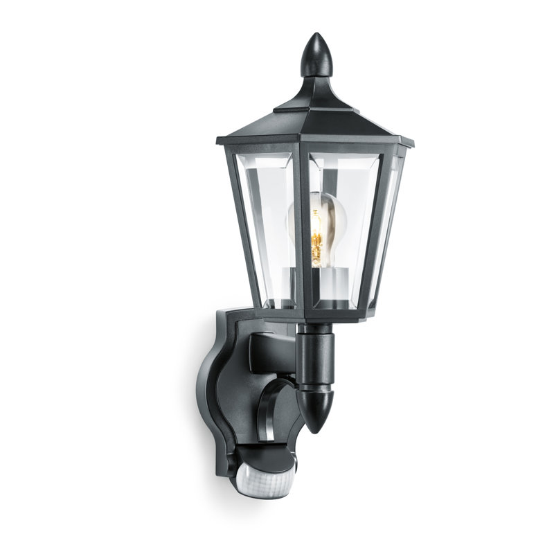 Classic Outdoor Wall Latern L 15 S with Motion Sensor E27, Black