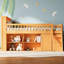 Grand lit mezzanine avec rangement et éclairage à DEL doux - look moderne, rangement pour articles de chambre à coucher, rangement, DEL, conception élégante, rangement, chambre à coucher, rangement propre