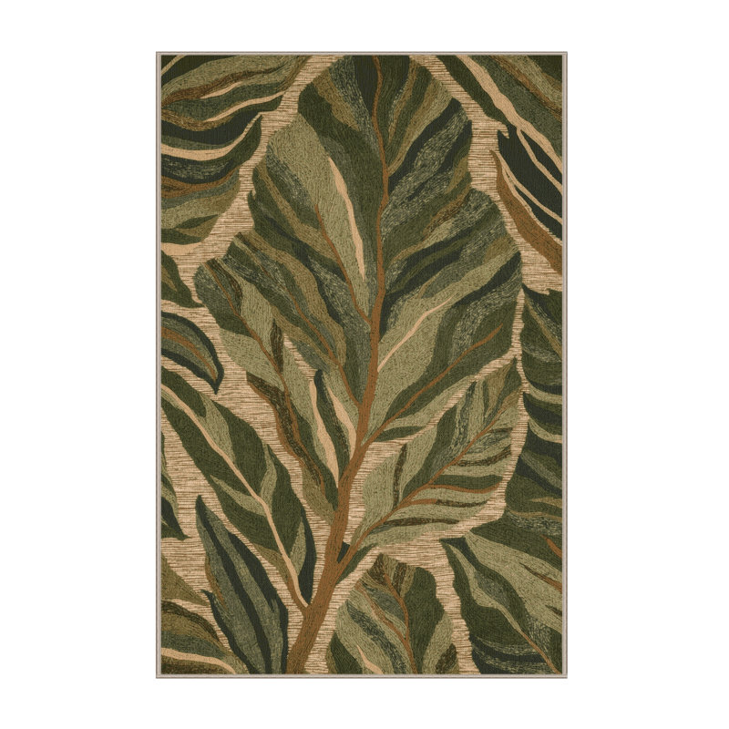 Machine Washable Nature Brown Area Rug, Rectangle 8' x 10'