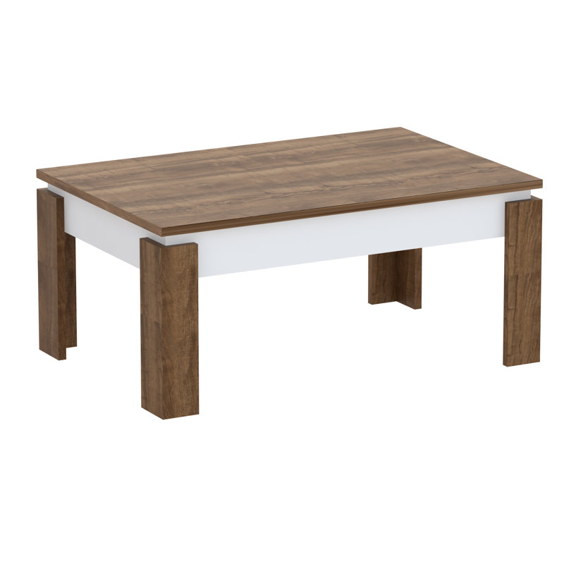 Halley Coffee Table, Walnut, White/Walnut