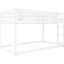 Lit superposé bas simple au-dessus de bois massif pour et, avec plancher, blanc, convertible, peu encombrant, caractéristiques, lit blanc de construction, utilisation bidirectionnelle, assemblage facile, garde-corps-650941530