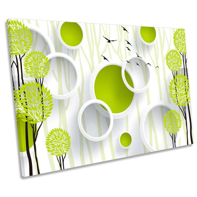 Abstract Floral Circles - Wrapped Canvas Print