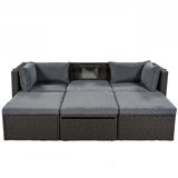 Outdoor Patio Rectangle Daybed With Retractable Canopy