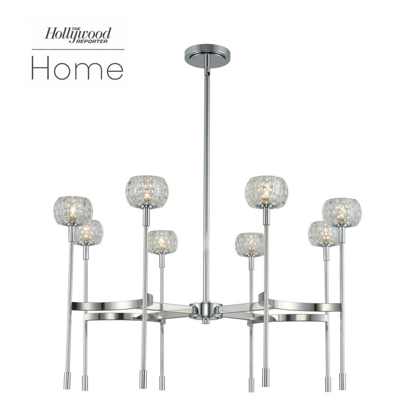 Mae 8 LT Polished Chrome Chandelier Kalco