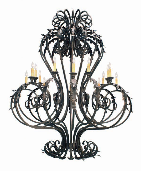 Josephine 16 - Light Chandelier, Gilded Tobacco, No Shade