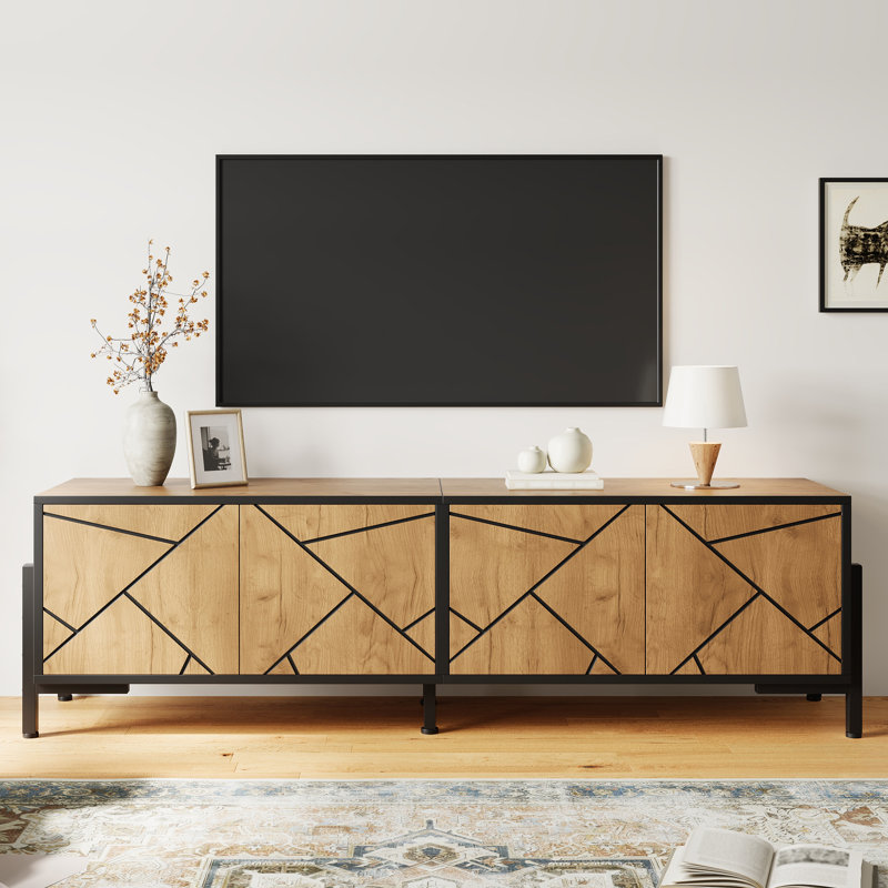 Geometric Wood TV Stand