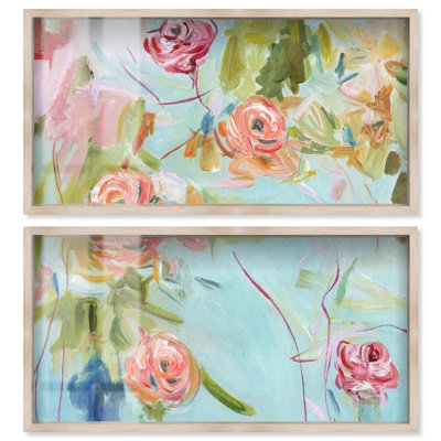 Blush in the Air - Ira Comleva Okehampton, grande reproduction encadrée en deux parties par Art Remedy, cadre blond, 48 x 24 pouces