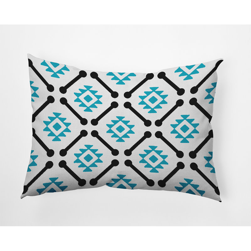 Coussin Upscale Getaway, Turquoise des Caraïbes géométrique