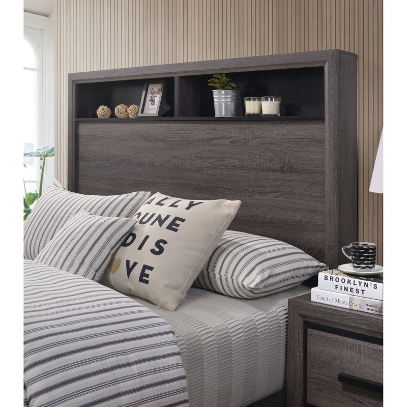 Camile Bookcase Storage Bed, Queen