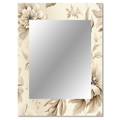 Payette minimaliste victorienne chic, motif victorien - grand miroir mural floral