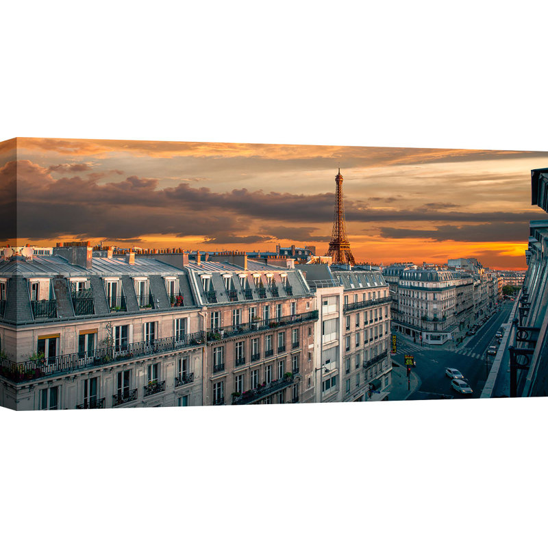 Morning In Paris - Wrapped Canvas Print, 60cm H x 120cm W