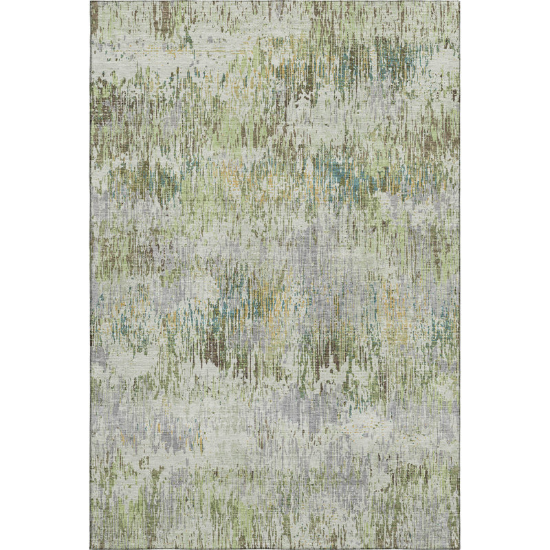 Premium Machine Washable Kumbhar AMF1377 Stripes Rug, Rectangle 2'6" x 3'10"