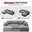 Canapé modulaire Boneless, canapé modulaire en velours côtelé de 104 po de largeur avec repose-pieds - aucun assemblage requis-1160913207-1160670788
