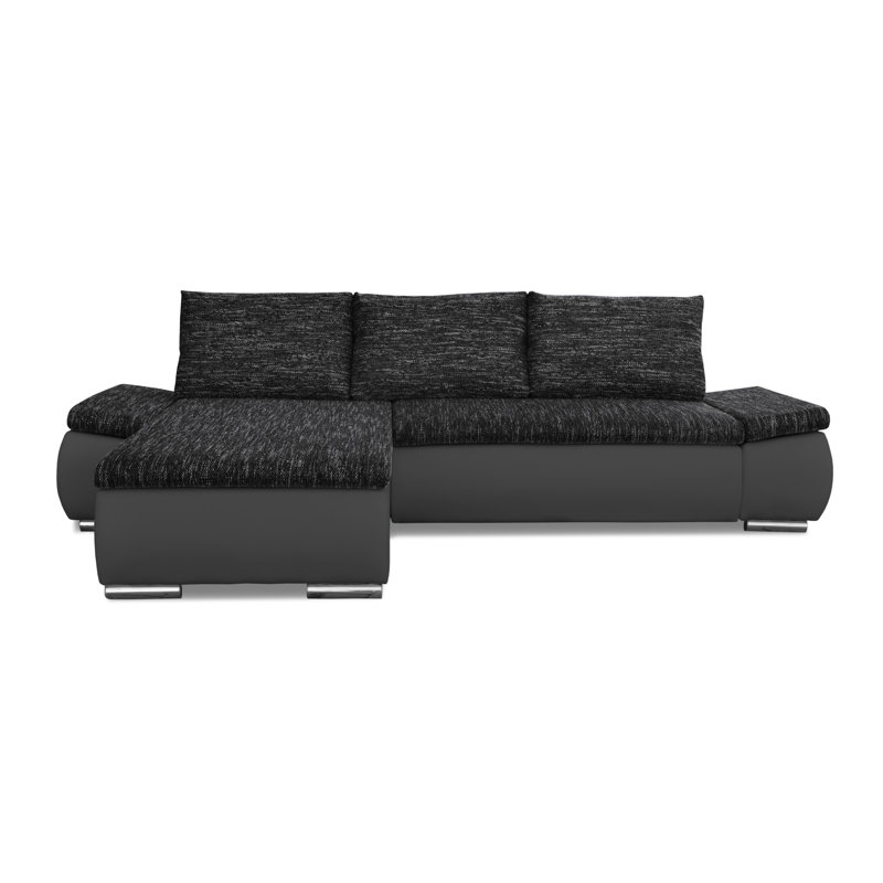 Karyn 3 Seater Sofa Bed, Chaise lounge left, Anthracite/Grey