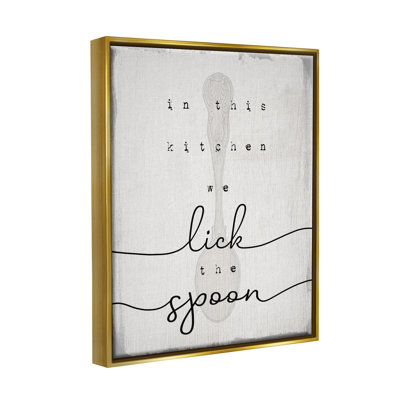 «Lick The Spoon Fun Bake Calligraphy», art textuel sur toile par Daphne Polselli