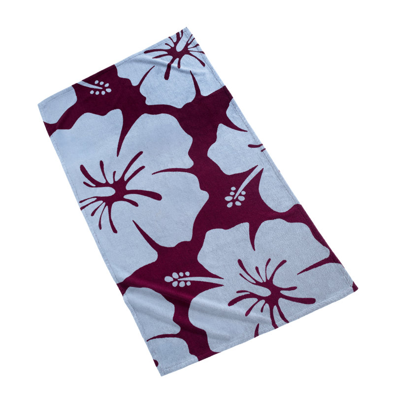 Hanalei Beach Towel, Blue/Purple Floral