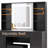 Kimrey Vanity Desk with Llight Sliding Mirror and 7 Drawers,  Makeup Vanity Table Set for Bedroom-435942612
