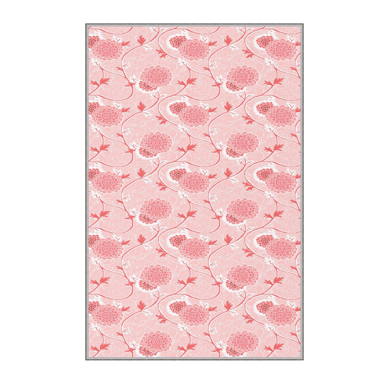 Stylish Woven Carpet, 100% Polyester, 0.3 in Pile Height | Antibacterial, Non-Slip PVC Felt Dot Underside, Machine Washable | 3D Digital Printing, Durable & Easy to Maintain - Perfect for Any Room