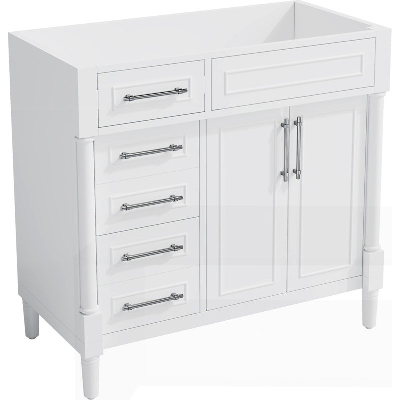 Freestanding Bathroom Storage Cabinet with 2 Drawers and a Tip-out Drawer