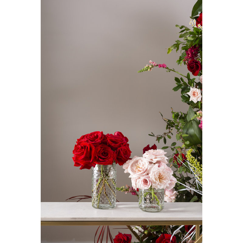 Handmade Glass Table Vase, 5" H x 4" W x 4" D