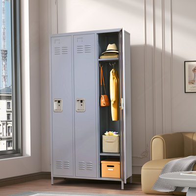 Casier de rangement en acier durable à trois compartiments avec sécurité accrue et assemblage facile pour une utilisation polyvalente