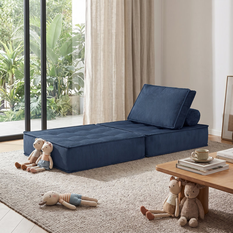 Canapé futon 66,6 po, Bleu