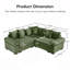 Canapé d'angle modulaire surdimensionné Cloud, canapé d'angle convertible, assise profonde, accoudoirs extra-larges, 10 coussins décoratifs, tissu en velours côtelé de qualité supérieure, design ergonomique, montage facile, pour le salon