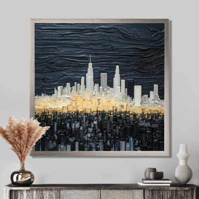 «White and Gold Los Angeles Cityscape», impression d'art mural blanc