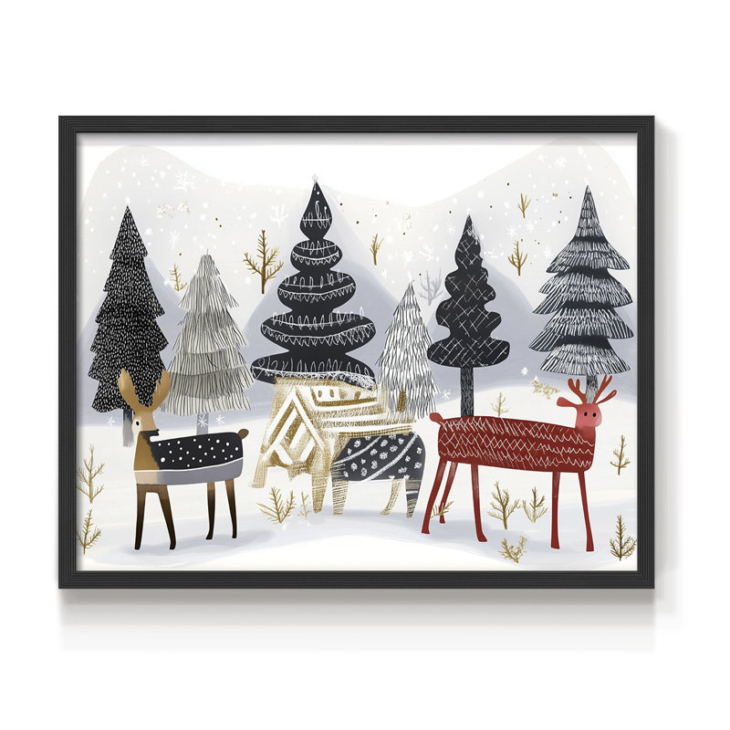 Chirstmas Art-CXLVII -Framed Print - Restickable, H 16 po x l 20 po, Noir, noir, noir, noir