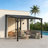 8 x 10 ft Outdoor Patio Gazebo Lean to Wall Mounted Metal Pergola with Sloped metal for Patio & Deck-125523402