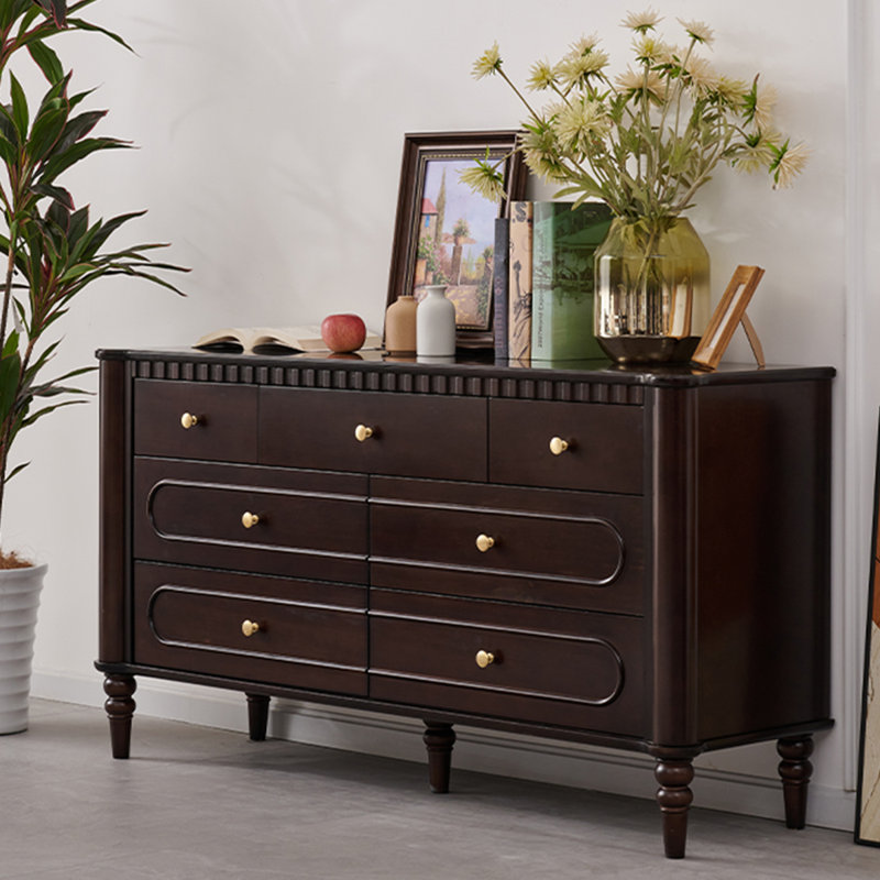 Buffet décoratif en bois de noyer foncé