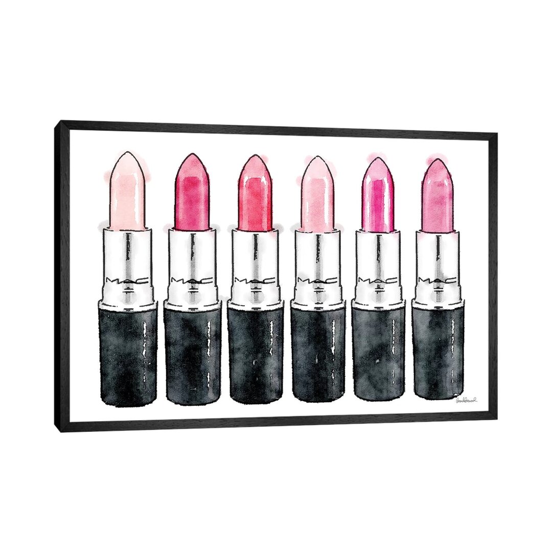 Leinwandbild Pink Lipstick Row von Amanda Greenwood