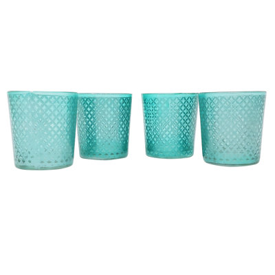 Porte-votive en verre à treillis