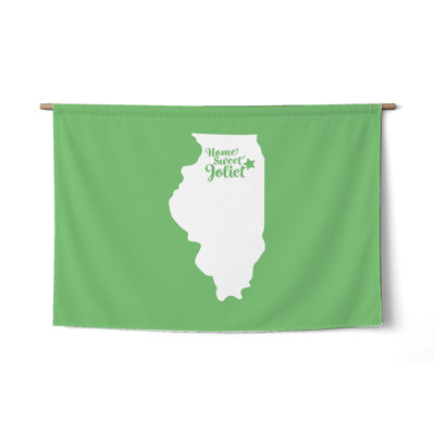 Joliet, ma douce demeure — Silhouette de l'État de l'Illinois — Tapisserie murale tissée représentant un paysage