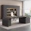 Bureau de direction 102,36 po gris foncé luxueux et moderne-130138759