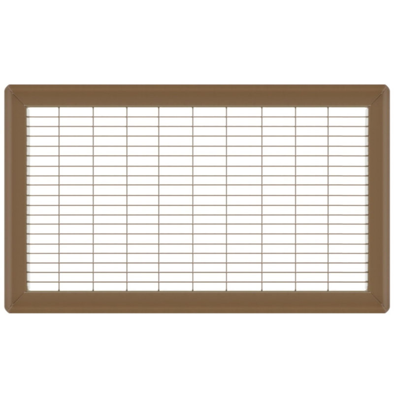 Gril de plancher brun de gros calibre, H 0,9 po x l 10 po x L 20 po