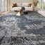 Tapis bleu / gris de haute qualité noué à la main-69961584