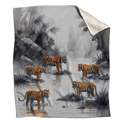 Couvertures Tigers In Jungle Stream