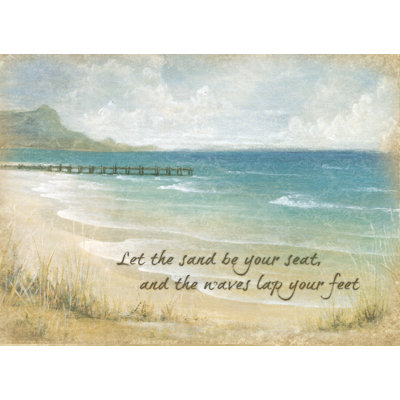 Sand Beach Scene - Wrapped Canvas Painting
