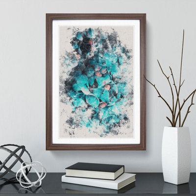Teal Blue Hydrangeas - Picture Frame Painting