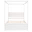 Lit à baldaquin de taille avec lit gigogne et auvent de lit double en bois de pin, décor polyvalent, bois massif, blanc
