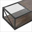 Verre trempé industriel Table basse rustique en grain de bois pour le salon, facile à nettoyer et amp; Structure stable
