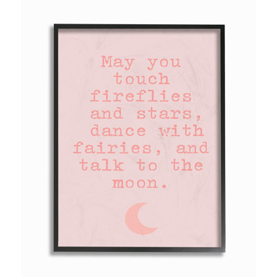 Hendricks Fireflies Stars and Fairies Typography with Pink Moon Art